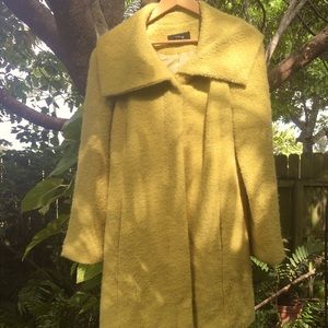 Alfani Wool Boucle Coat in Fabulous Chartreuse